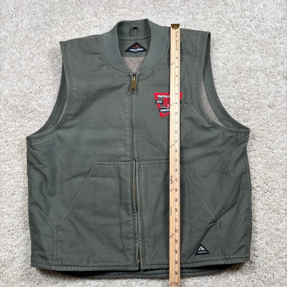 Ridgecut‎ Sherpa Lined Canvas Vest Tractor Supply 85th Anniversary Green L
